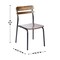 Emma and Oliver Blanchard Set of 2 Dining Chairs with Metal Frames and Solid Wood Seats and Backs with Antique Finishes